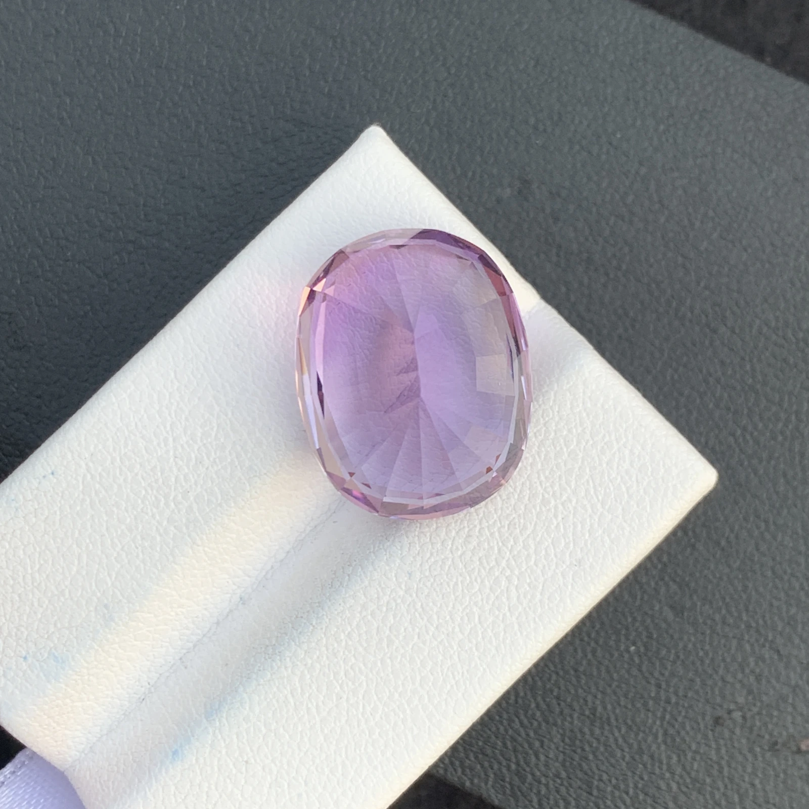 Faceted Cut 21.75 Carat Natural Lavender Amethyst Cushion Faceted Loose Gemstone — view 2